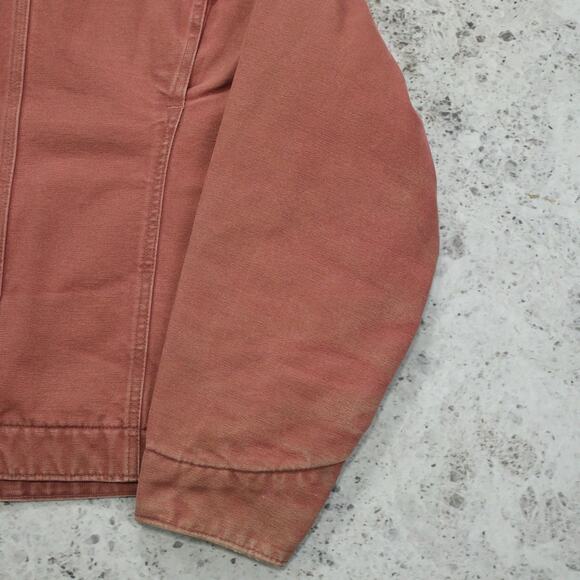 Vintage Carhartt WOMENS WJ097 VRS FADED Pink Detroit Jacket Size Large - Picture 13 of 16